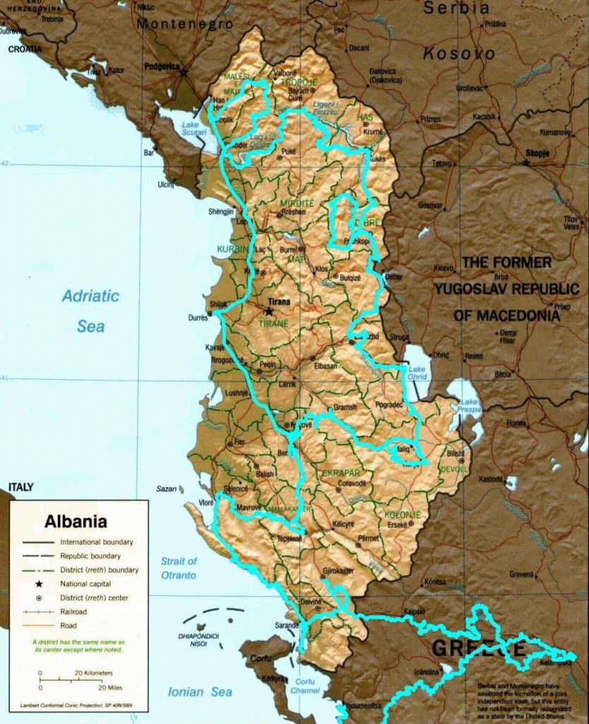 Carte albanie pour blog